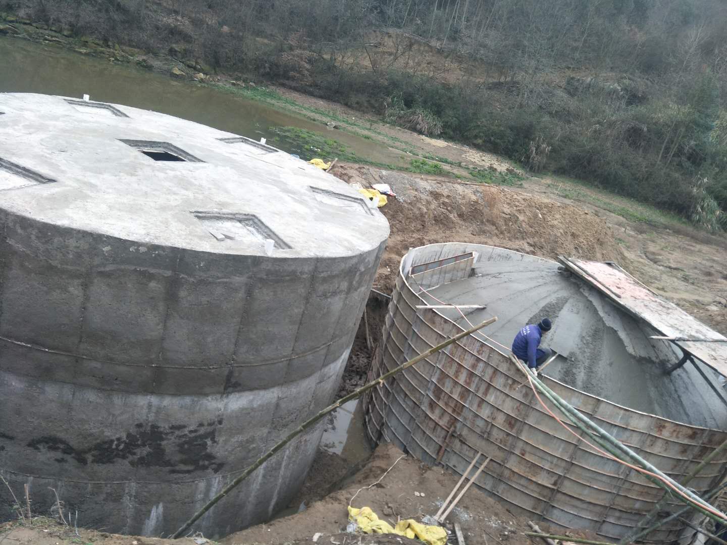 沼气建设现场施工