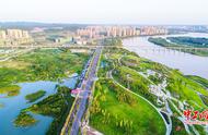 四川遂宁：航拍城市湿地美景如画